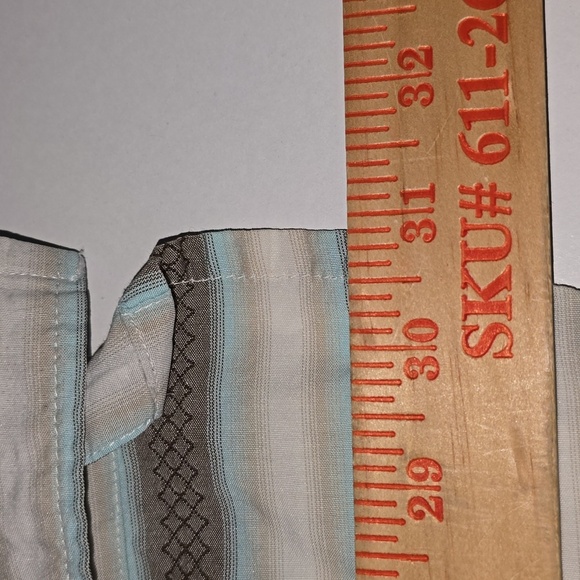 PRANA Striped Diamond Pattern Short Sleeve Button Down Shirt Mens Size XL - Picture 9 of 9